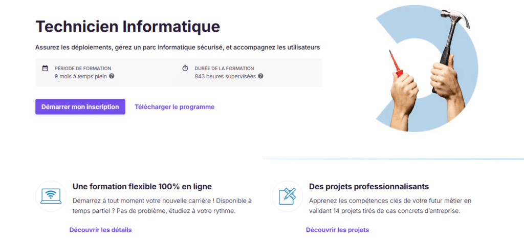 formation technicien informatique hybride