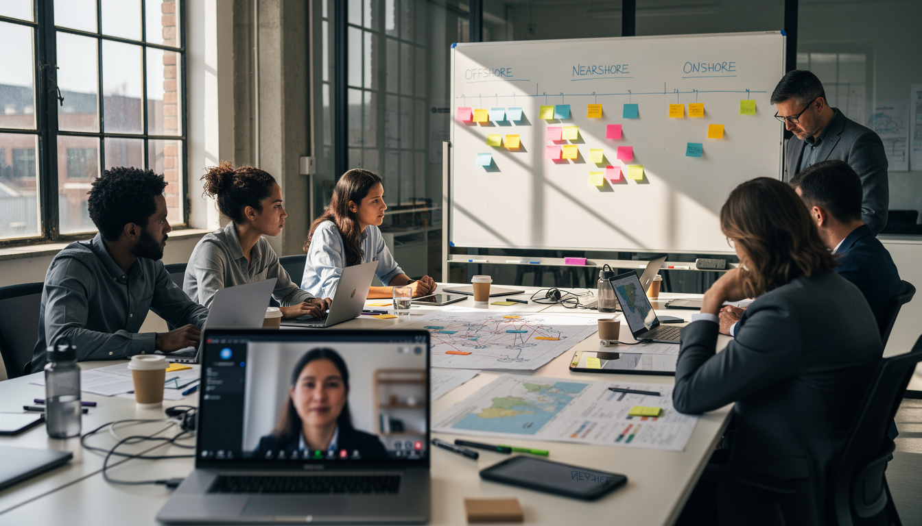 découvrez les différences entre offshoring, nearshoring et onshoring en 2026 pour optimiser la stratégie de localisation de votre entreprise.